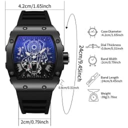 1/2PCS Luxury Large Dial Men Quartz Watches Silicone Band Men's Sports Watch Casual Wristwatch Reloj Hombre(Without Box)