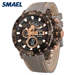 SMAEL 8136 50M Waterproof Military Watch for Men - LED Backlight Alarm Chronograph Stopwatch Shockproof Outdoor