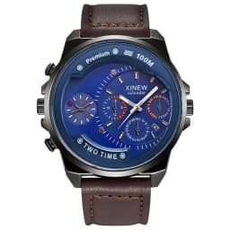 XINEW Brand Cheap Watches For Men Students Fashion Leather Band Simple Date Quartz Clock Erkek Barato Saat Relogio Masculino