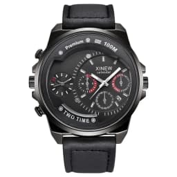XINEW Brand Cheap Watches For Men Students Fashion Leather Band Simple Date Quartz Clock Erkek Barato Saat Relogio Masculino