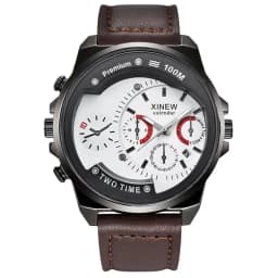XINEW Brand Cheap Watches For Men Students Fashion Leather Band Simple Date Quartz Clock Erkek Barato Saat Relogio Masculino