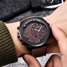 XINEW Brand Cheap Watches For Men Students Fashion Leather Band Simple Date Quartz Clock Erkek Barato Saat Relogio Masculino