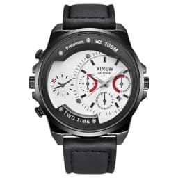 XINEW Brand Cheap Watches For Men Students Fashion Leather Band Simple Date Quartz Clock Erkek Barato Saat Relogio Masculino