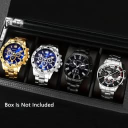 4pcs/1pcs Fashionable Men's Quartz Watch - Stainless Steel Strap, Round Zinc Alloy Case, Electronic Sports