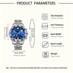 4pcs/1pcs Fashionable Men's Quartz Watch - Stainless Steel Strap, Round Zinc Alloy Case, Electronic Sports