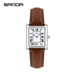 SANDA 9031/1108 Luxury Couple Quartz Watches for Men & Women, Waterproof Sport Casual Watch, Scratch Resistant Leather Strap