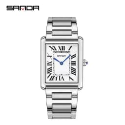 SANDA 9031/1108 Luxury Couple Quartz Watches for Men & Women, Waterproof Sport Casual Watch, Scratch Resistant Leather Strap