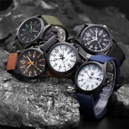 1pc / Lot XINEW Brand Watches For Men Students Fashion Casual Nylon Band Sports Military Date Quartz Wrist Watch Montre Homme