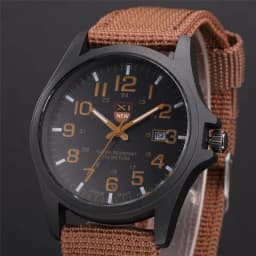 1pc / Lot XINEW Brand Watches For Men Students Fashion Casual Nylon Band Sports Military Date Quartz Wrist Watch Montre Homme