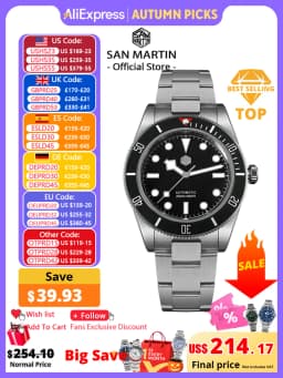 San Martin Upgraded BB58 40mm Retro Luxury Men Diver Watch NH35 Automatic Mechanical Sapphire 200m Waterproof Reloj SN0008D