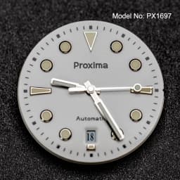 Proxima PX1697 39mm Men Watch White Enamel Dial Bubble Sapphire PT5000 SW200 Automatic Mechanical Vintage Watches 20Bar Luminous