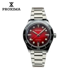 Proxima PX1697 39mm Men Watch White Enamel Dial Bubble Sapphire PT5000 SW200 Automatic Mechanical Vintage Watches 20Bar Luminous