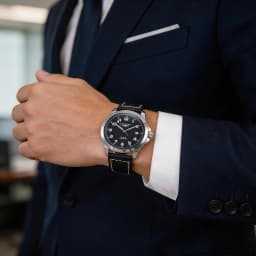 LONGLUX Men Automatic Watch Vintage Pilot Business Classic Military Mechanical Watches Date Waterproof Luminous Leather Gift