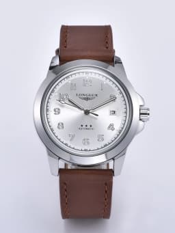 LONGLUX Men Automatic Watch Vintage Pilot Business Classic Military Mechanical Watches Date Waterproof Luminous Leather Gift