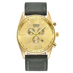 Original XINEW Brand Men Watches Boys Fashion Casual Leather Band Date Quartz Wrist Watch Black Montre Homme Reloj Hombre 2025