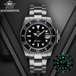 ADDIESDIVE Luxury Men's Automatic Watch 8215 Mechanical Watch BGW9 Luminous Sapphire Glass Diver's Watch Men Analog Watch AD2503