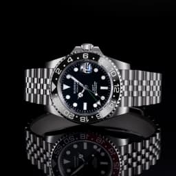 Sugess GMT Diving Watch of Men Automatic Mechanical Waterproof Wristwatches Peacock SL3032 Movement Ceramic Bezel Jubille Band