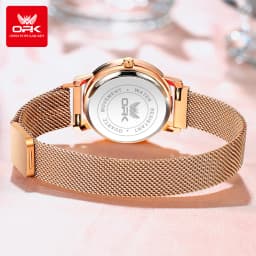 OPK 8115 Women's Watches Simple Fashion Oirginal Wristwatch for Female Stainless Steel Mesh Strap Waterproof Luminous Reloj