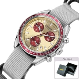 MEGIR New Luxury Men's Watches Canvas Weaving Strap Sport Automatic Chronograph Quartz Waterproof Wristwatch for Male 2247