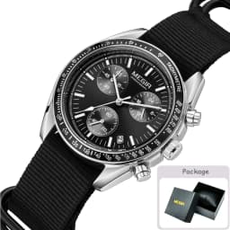 MEGIR New Luxury Men's Watches Canvas Weaving Strap Sport Automatic Chronograph Quartz Waterproof Wristwatch for Male 2247