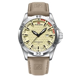 VA VA VOOM Men Casual Sport Military Quartz Calendar Wrist Watch for Man Business Leather Waterproof Male Clock Relogio Masculin