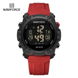 Naviforce 7104 Luxury Men Fashion Watch Water Resistant Wristwatches Silicone Strap LCD Electronic Clock Relogio Masculino