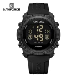 Naviforce 7104 Luxury Men Fashion Watch Water Resistant Wristwatches Silicone Strap LCD Electronic Clock Relogio Masculino