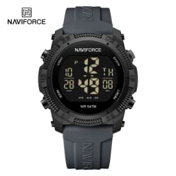 Naviforce 7104 Luxury Men Fashion Watch Water Resistant Wristwatches Silicone Strap LCD Electronic Clock Relogio Masculino