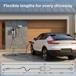 Junsun Type 2 Mode 2 Portable EV Charger 3.5kW 7.4kW 11kW 22kW 6A-32A Adjustable Current IP65 LCD Display Scheduled Charging EU Stock for Electric Cars