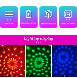 Portable Wearable Wrist Ambient Lamp Stage Light Disco Rechargeable LED Colorful Sound Control Lamp for Disco KTV Home Party Bar