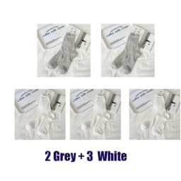 5 Pairs/Lot Women Hollow Mesh Tube Socks Ear Fungus Edge Socks Ins Trendy Spring Summer Loose Mouth Thin Style Girls Pile Socks