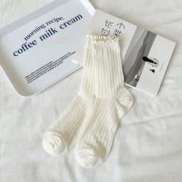 5 Pairs/Lot Women Hollow Mesh Tube Socks Ear Fungus Edge Socks Ins Trendy Spring Summer Loose Mouth Thin Style Girls Pile Socks