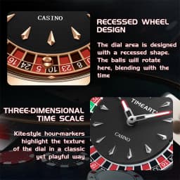 TIMEARTX Brand New Luxury Quartz Watches Man European Roulette Poker Game Wristwatch