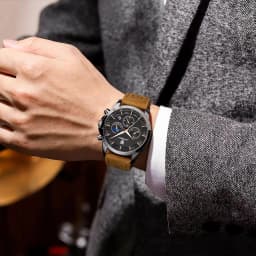 POEDAGAR Luxury Stylish Male Wristwatch Waterproof Chronograph Luminous Date Man Watch Leather Quartz Sports Men's Watches Reloj