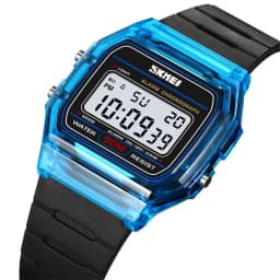 Skmei Women Digital Watches Fashion Transparent Case TPU Strap Led Waterproof Swimming Sports Wristwatch Female Alarm Clock