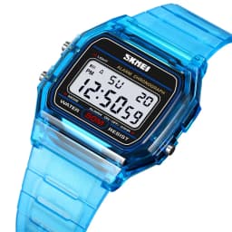 Skmei Women Digital Watches Fashion Transparent Case TPU Strap Led Waterproof Swimming Sports Wristwatch Female Alarm Clock