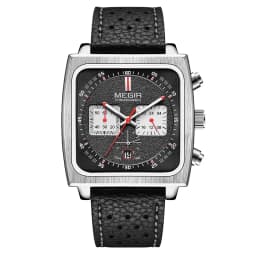 MEGIR 2182 Luxury Fashion Sports Chronograph Multi-Functional Military Leather Date Wristwatches for Men Relogio Masculino