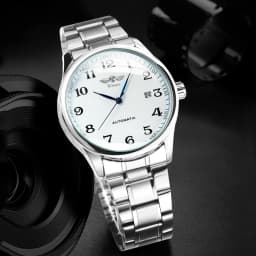 WINNER Fashion Business Watch for Men Calendar Classic Retro Automatic Mechanical Watches Top Brand Luxury Steel Leather Strap