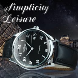 WINNER Fashion Business Watch for Men Calendar Classic Retro Automatic Mechanical Watches Top Brand Luxury Steel Leather Strap