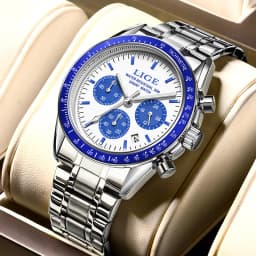 LIGE Men Watches Luminous Calendar Business Quartz Watch Mens Top Brand Luxury Sport Waterproof Stainless Steel Man Wristwatches
