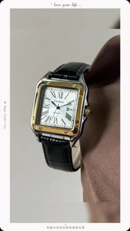 Men's Square Roman Numeral Quartz Watch, Luxury Stainless Steel Case, Black Leather Strap, Automatic Style Wristwatch, Waterproof, Business Dress Watch, Date Display, Elegant Watch, Suitable for Gentlemen's Casual and Formal Daily Wear