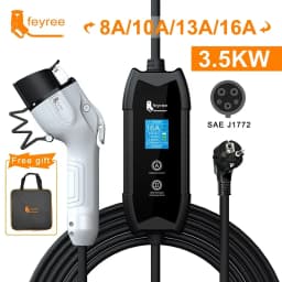 Feyree EV Portable Charger Type2 / GB/T Plug Connector 16A 1Phase 3.5KW Type1 3.5m Wallbox Charging Station for Electric Vehicle