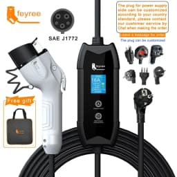 Feyree EV Portable Charger Type2 / GB/T Plug Connector 16A 1Phase 3.5KW Type1 3.5m Wallbox Charging Station for Electric Vehicle