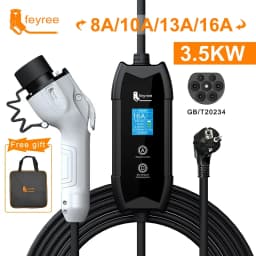 Feyree EV Portable Charger Type2 / GB/T Plug Connector 16A 1Phase 3.5KW Type1 3.5m Wallbox Charging Station for Electric Vehicle