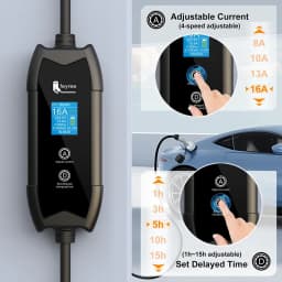 Feyree EV Portable Charger Type2 / GB/T Plug Connector 16A 1Phase 3.5KW Type1 3.5m Wallbox Charging Station for Electric Vehicle