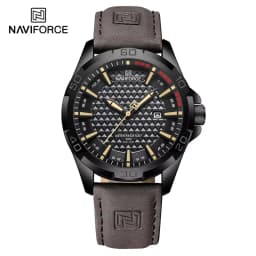 NAVIFORCE Brand Men Fashion Quartz Watches Male Leather Strap Sport Waterproof Wristwatches CalendarClock Relogio Masculino