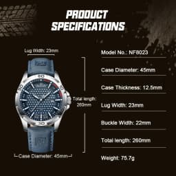 NAVIFORCE Brand Men Fashion Quartz Watches Male Leather Strap Sport Waterproof Wristwatches CalendarClock Relogio Masculino