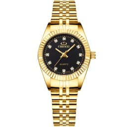 CHENXI Brand Top Luxury Ladies Golden Watch for Women Clock Female Women's Dress Rhinestone Quartz Waterproof Wristwatches