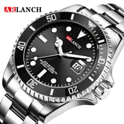Stainless Steel Watch 40mm Business Fashion Red Blue Circle Diving Series Magnifying Glass Calendar Quartz Watches montre homme