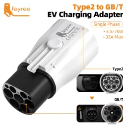 Feyree EV Charger Adapter Type 2 IEC 62196-2 to GB/T Converter for China Standard Electric Vehicle Charging EV Connector 16A 32A